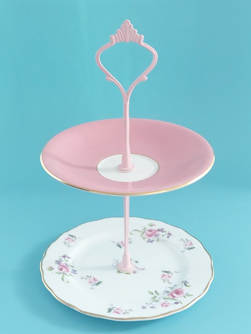 Aynsley & Melba Vintage Bone China 2-Tier Cake Stand